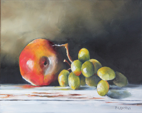 Fruit on Whitewashed Wood 8x10