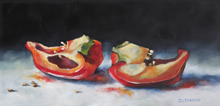 Red Pepper Quarters 6" X 12"